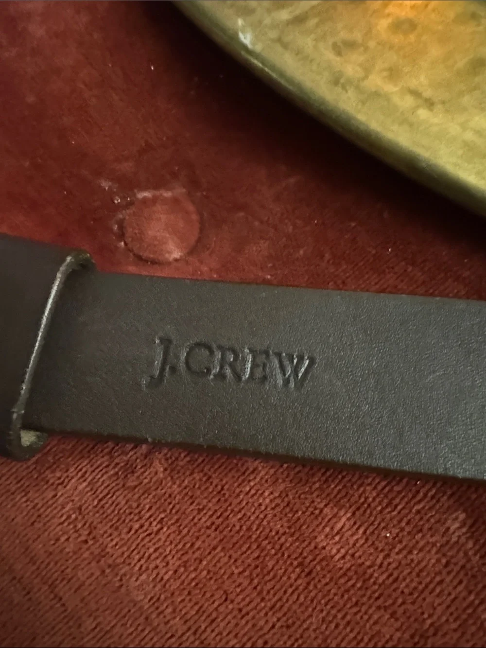 J. Crew Brown Leather Belt with Square Silver Buckle